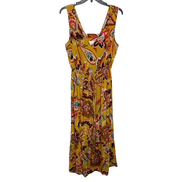 Ann Taylor Loft Saffron Yellow Paisley Maxi Dress - Picture 2 of 6